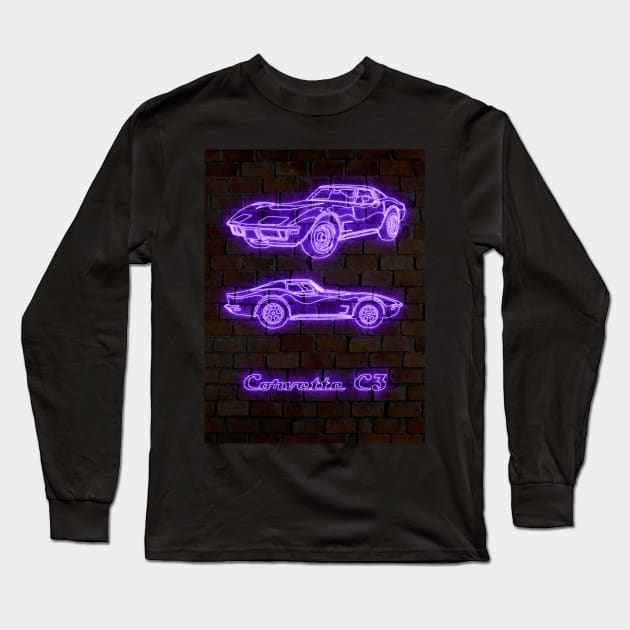 Corvette C3 Long Sleeve T-Shirt by PrintstaBee